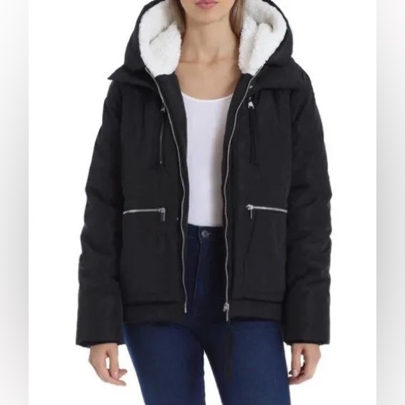 Avec Les Filles Hooded Puffer Jacket Utility Black Faux Fur Gorpcore
Winter Coat - Picture 3 of 16